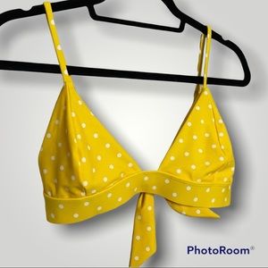 Blackbough Katie Yellow & White Polka Dot Triangle Bikini Top - NWT